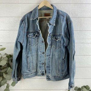 VTG Gap Men's Blue Distressed Jean Jacket XL1969 C